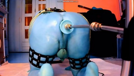 Hot blue Skin Avatar fucked by Machine clip 2