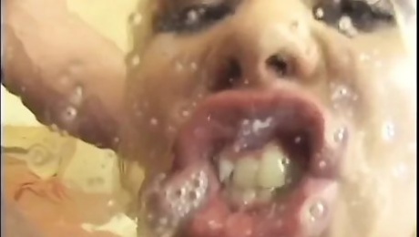 Masked blonde enjoys big cock