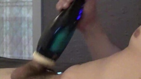 ZOLO Thrustbuster makes my cock cum watching Lady Fyre & Alexis Fawx. Angle 3, The closeup.