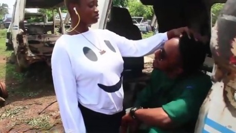 Ebony - african milf gets blowjob