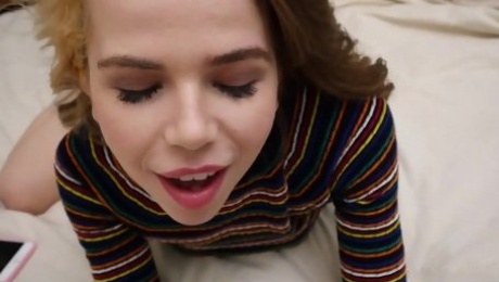 Alina West POV big cock sucking and reverse cowgirl riding to orgasm